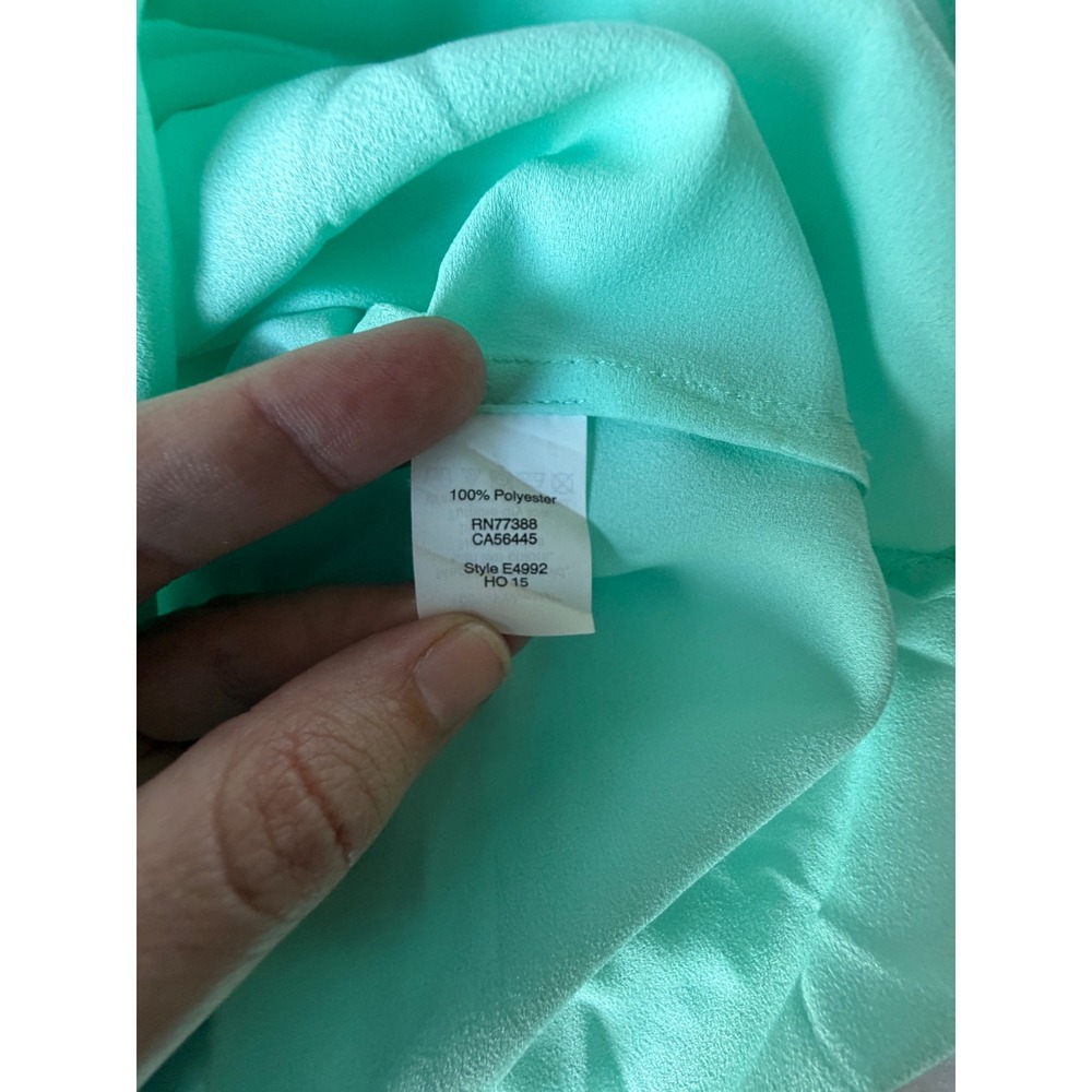 J.Crew Womens Mint Green Sleeveless Split Neck Pleated Blouse Top E4992 Size S - Picture 7 of 8